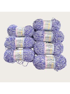 Baby Bee Lambkins Baby Boucle Yarn Berry Jam Lot of 7 Skeins Purple & White
